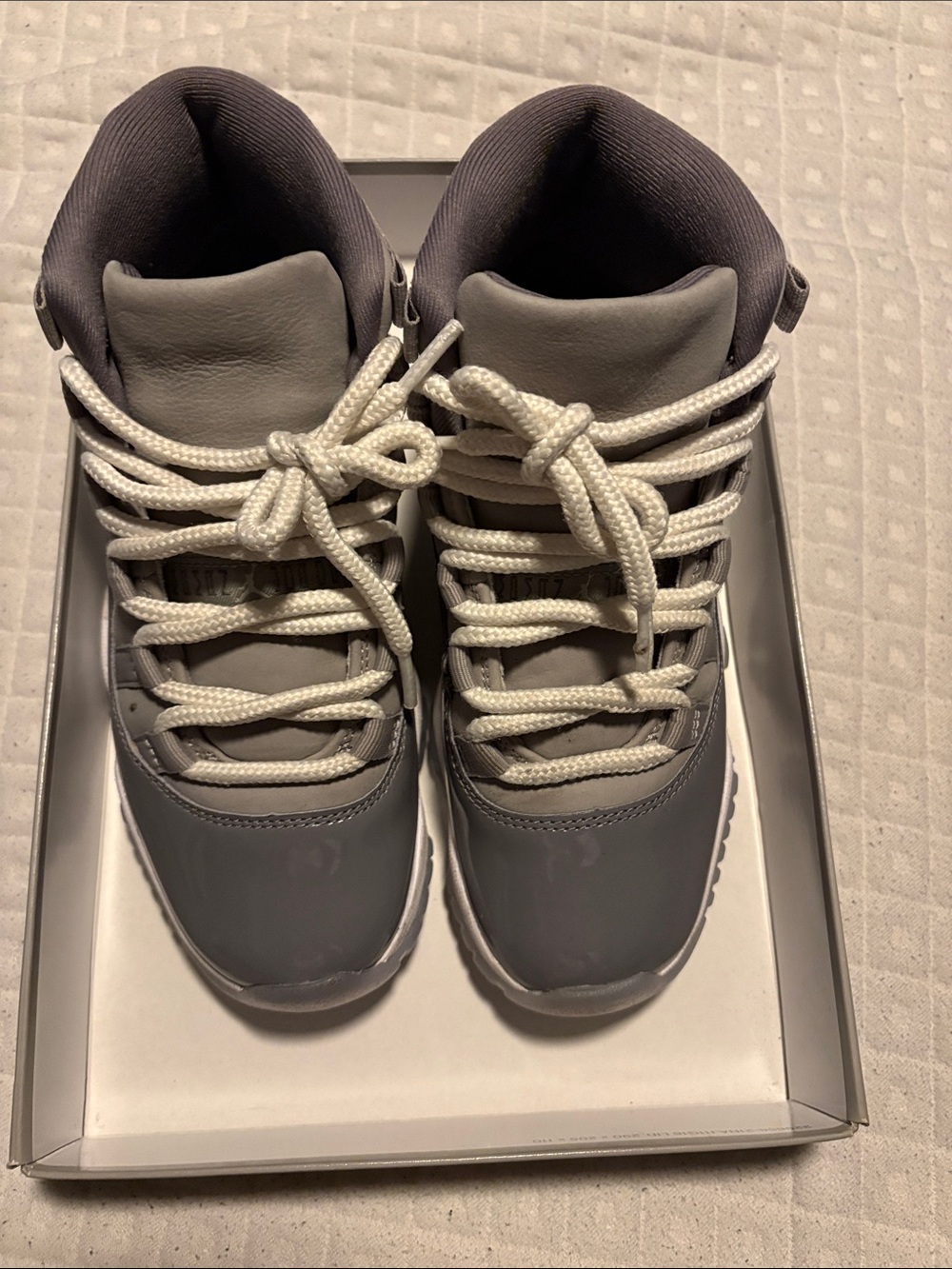 Jordan Kids High-Top Sneakers in Gray and White